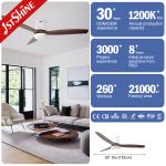 Solid Wood Ceiling Fan For Indoor 5 Speeds Remote Control dc motor bedroom