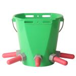Dairy Farming 8L Plastic Calf Care Pail with 5 Teats for Milk Feeding