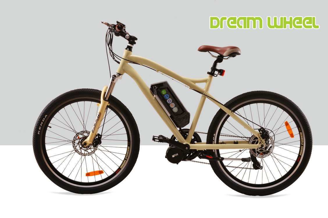 32km/H Mens Mid Motor Electric Bike , 36V 350W Mid Motor Electric Mountain Bike