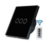 EU Standard White Crystal Glass Panel Touch Switch AC220V Wireless Remote