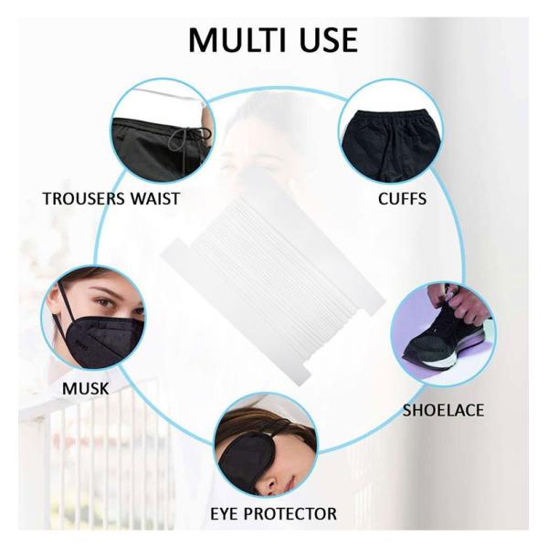 3MM 5MM Spandex & Chinlon Material For Disposable Flat & Round Elastic Earloop Rope