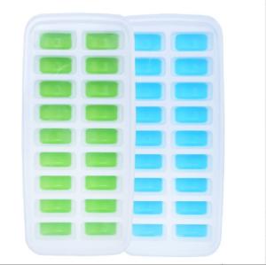 China 18 Cavity Eco-Friendly Silicone Ice Cube Tray Mold with Removable Lid Durable Material wholesale