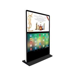 China 65 Inch Dual Lcd Screen Kiosk, Ready Stock Digital Signage Touch Screen Kiosk Floor Stand Information Station wholesale