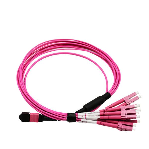 12 Core MPO Patch Cord 2.0mm Singlemode 1M Fanout Assembly MPO To LC UPC