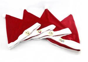 China Decorative Christmas Party Crafts Non Woven Material Red Santa Hat For Adult wholesale