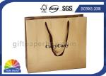 Branding Brown Kraft Paper Bags Customized Paper Shopping Bags With Cotton