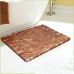 Space Saving Roll Up 50*70*0.8cm Vented Teak Wood Bath Mat