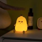 Cute Banana Cartoon Fruit LED Night Light Silicone Lamp Touch Sensor Timing USB
