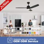 Bedroom 6 Speed Remote Control Wooden Decorative Ceiling Fan With Led Light