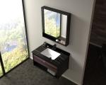 800mm Bathroom Mirror Cabinet Wall Mounted Artificial Marble Countertop