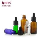 D009 Amber Brown Green Blue Clear Frosted Matte Finished Glass Dropper Bottle