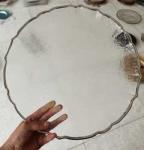 14 Inch 16 Inch Glass Clear Charger Plates With Black Rim For Wedding Events