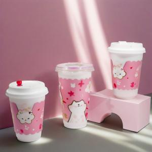 China Clear PET Disposable Plastic Cold Drink Coffee Bubble Tea Tea Cups With Lids wholesale