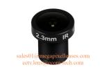 1/3" 2.3mm F2.2 3.5Megapixel M12x0.5 mount 172degree wide angle prime lens for