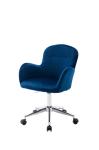 Navy Velvet Swivel Shell Living Room Office Chair 8.6KGS Padded Back