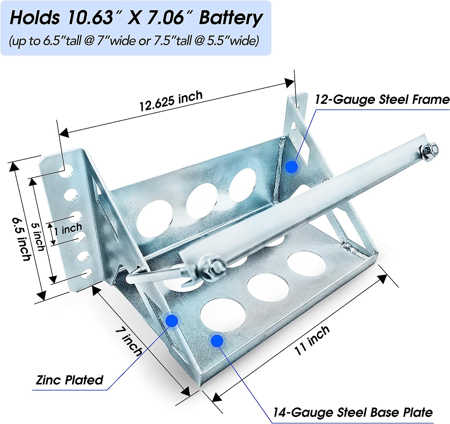 Customized Logo Print Triangle Bracket for Metal Steel Bolt Battery Mounting Box Tray