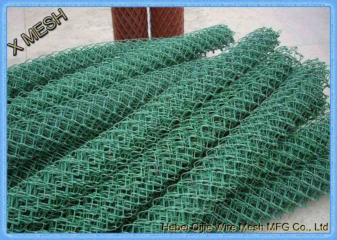 green color chain link fence