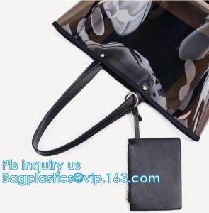 China transparent plastic tote shopping pvc bag, Cosmetic Packaging Clear PVC Bag, Plastic Bags with Your Own Logo, shopper wholesale