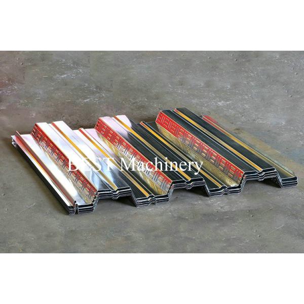 Hydraulic Press Logo Steel Decking Sheet Floor Roll Forming Machine PLC Control System