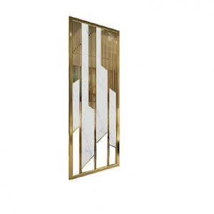 China White marble and gold design metal living room divider and screen wholesale