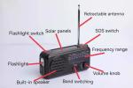 Portable Solar Powered Hand Crank Radio Outdoor Emergency 2800mAh With Light