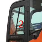 DX60W DX90-9C DOOSAN Glass Left Side Striaght Position NO.2 Tempered Excavator