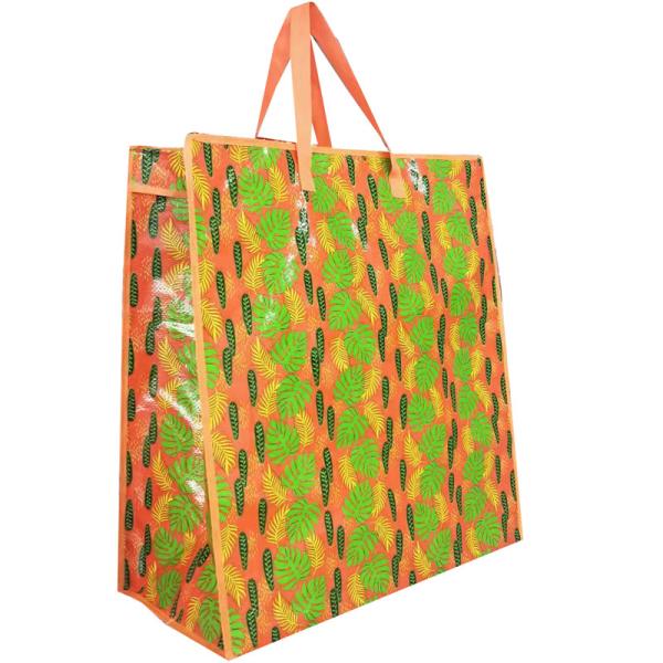 laminated bopp customized pp woven shopping bags /colorful pp woven iron zip