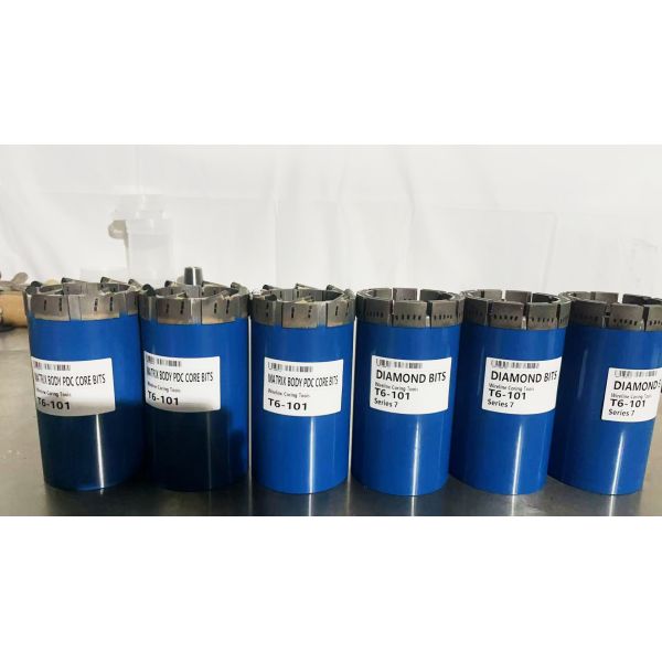 T6-101 Impregnated Diamond Core Bit with Standard Crown Profile and Face Discharge Waterways for Mining Exploration