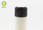 Round HDPE Material Empty Shampoo Bottles 250ml With Wooden Color Press Cap