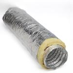 Diameter 4" 24" Insulated Flexible Duct With Aluminum Foil And Fiberglass 10 M