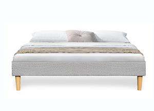 China Light Gray Linen Soft Upholstered Bed Frame Without Headboard wholesale