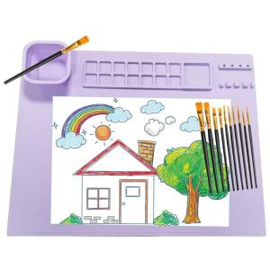 China Palette Squares Silicone Craft Mat with Cup , Silicone Painting Mat for Crafts / Liquid wholesale