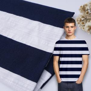 China Low Shrinkage Stripe Stretch Fabric , Summer Wear Resisting Slub Cotton Fabric wholesale