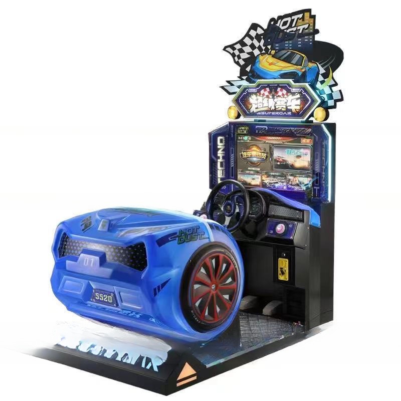 Commercial Dynamic Super Car Racing Game Machine For Children OEM Service