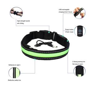 China Inflatable Smart LED Dog Collar / Custom Nylon Flashing Dog Leashes wholesale