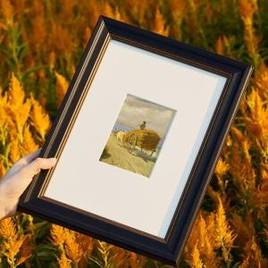 China Light Luxury Wood Wall Picture Frame Digital Printing Children's Art Sketch Gouache Frame wholesale
