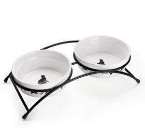 China No Slip Food Water Tall Cat Bowls With Elevated Arched Stand wholesale