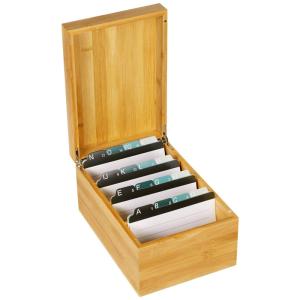 China Professional Bamboo Desktop Business Card Holder With Index Cards GLOSSY Load ≤5kg wholesale