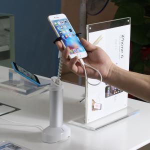 China COMER Mobile phone security display stand with alarm grippers cable internal wholesale