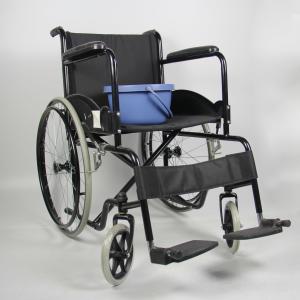 China Barebone Folding Steel Wheelchair Solid Castor Easy Assemble wholesale