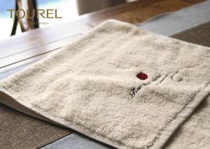 100% Cotton Original Color Hotel Plain Towel Set with Embroidery Logo