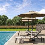 Outdoor Lounge Chair Set Aluminum Patio Chaise Lounger Side Table and Pillow