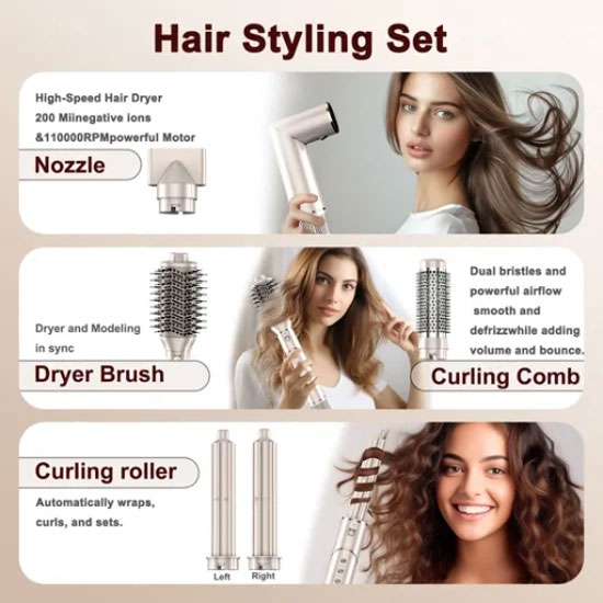 Multi Styler Ionic Electric Hair Dryer Diffuser Flex Style Air Styling Drying System Hair Dryer Brush Auto-Wrap Curlers Hotel