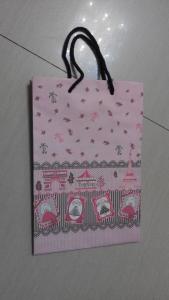 China Wholesale custom design white craft paper bag with cotton knotted handle wholesale
