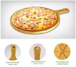 Portable Natural Wooden Pizza Cutting Board No Petrochemicals No Varnishes
