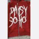 Men'S Puff Print Zip Up Hoodie Full Face Rhinestone 3d Puff Printing For
