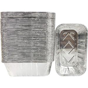 China 1lb Aluminum Foil Mini Loaf Pans With Lids Small Tin Foil Bread Pan wholesale