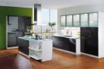 CAD Drawing Economical Modular Kitchen Cabinets With Lacquer Paint Doors