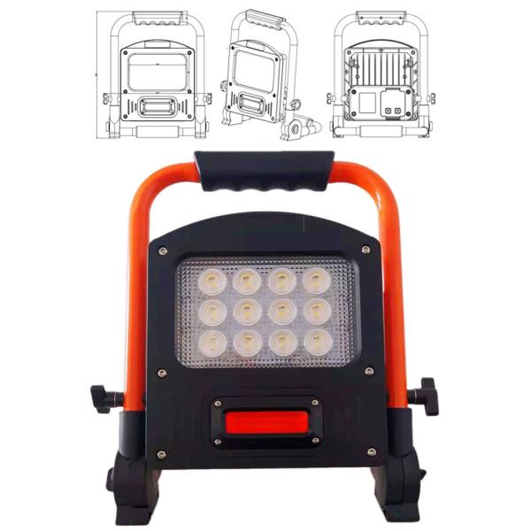 60W 5000 Lumens Portable Outdoor LED Flood Lights With Red Warning Function