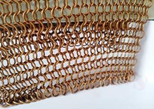 China Copper Plated Chain Mail Mesh Curtain 1.0x8mm Stainless Steel wholesale